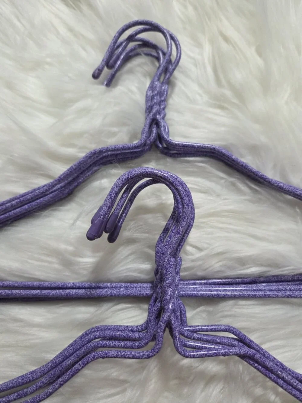 Set of 10 Coated Metal Purple Hangers